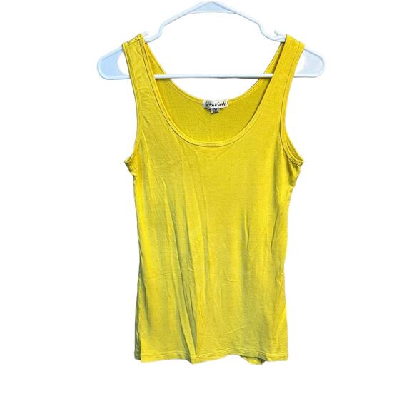 Cotton Candy Bright Yellow Tank Top Size Medium - Picture 1 of 9